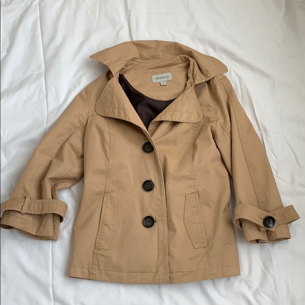 Tan Merona trench coat